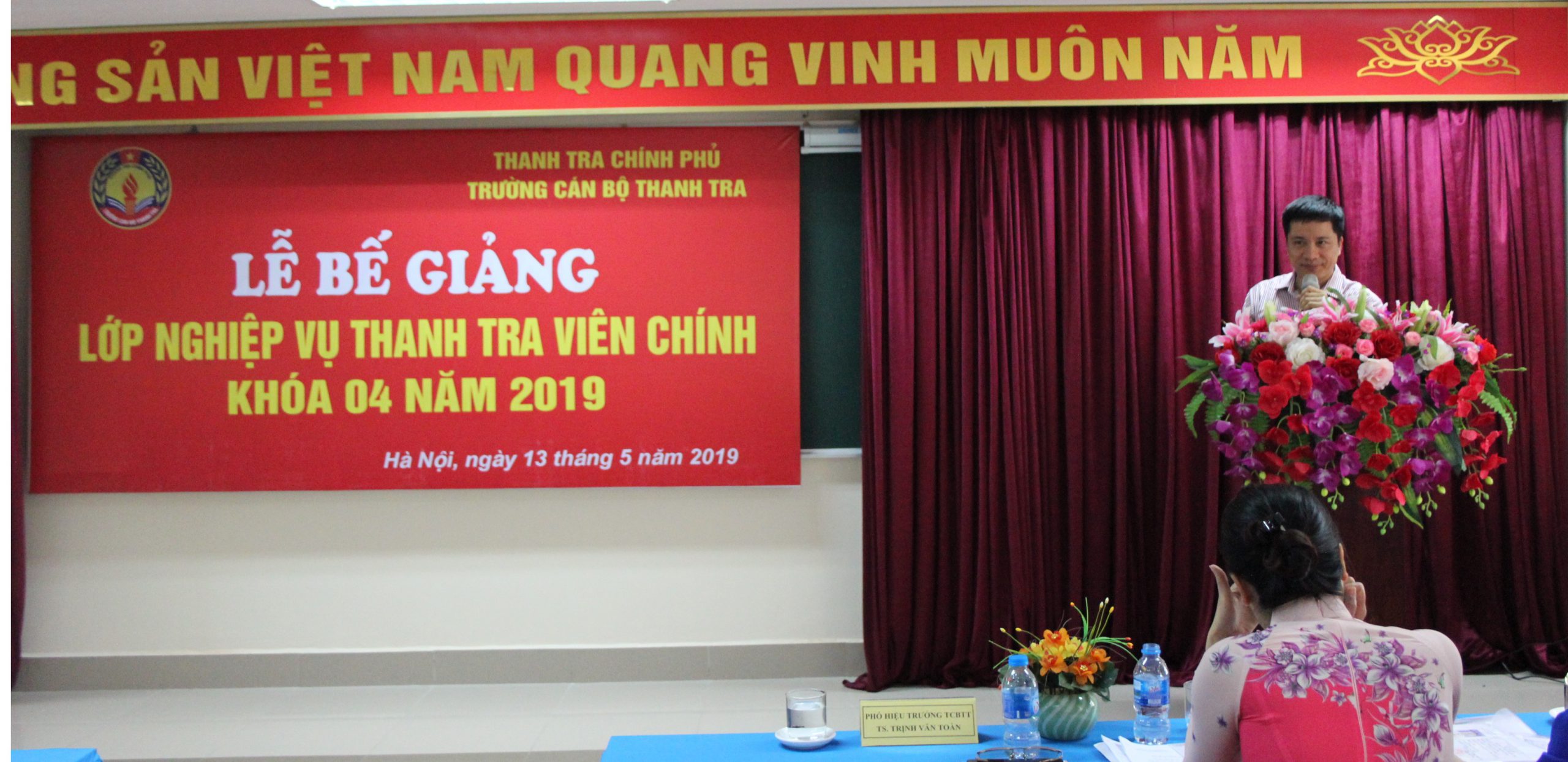 TS Trịnh Văn Toàn Phó Hiệu trưởng Trg CBTT phát biểu bế giảng khóa học