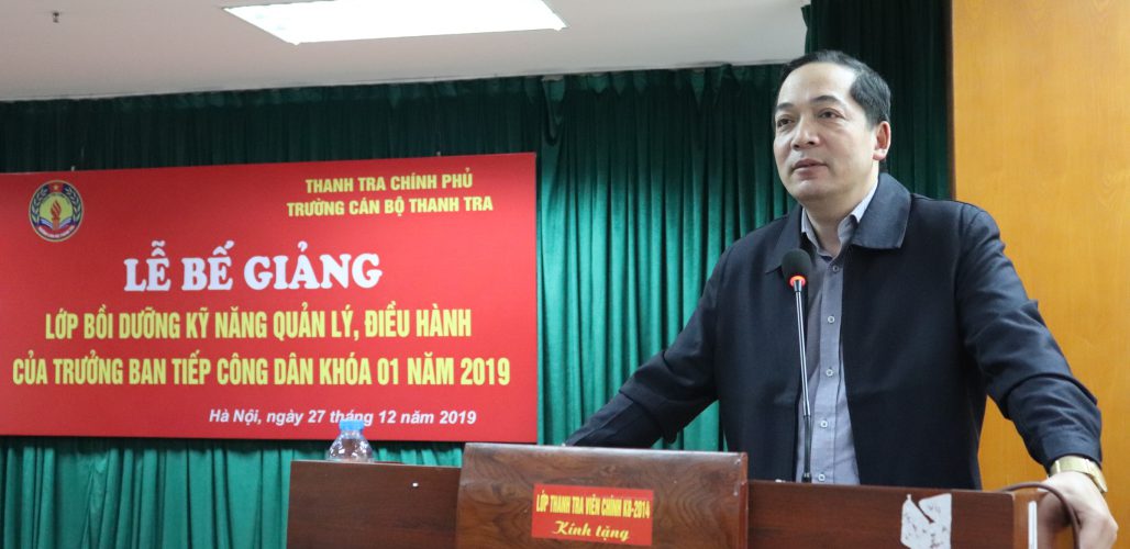 TS Nguyễn Huy Hoàng TTVCC Phó Hiệu trg CBTT phát biểu bế giảng khóa học