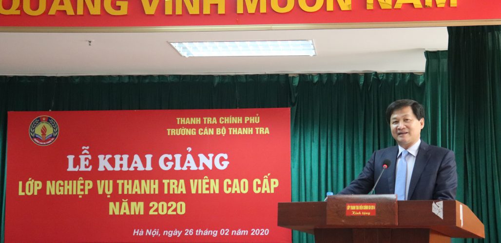 Tổng Thanh tra CP Lê Minh Khái phát biểu tại Lễ Khai giảng