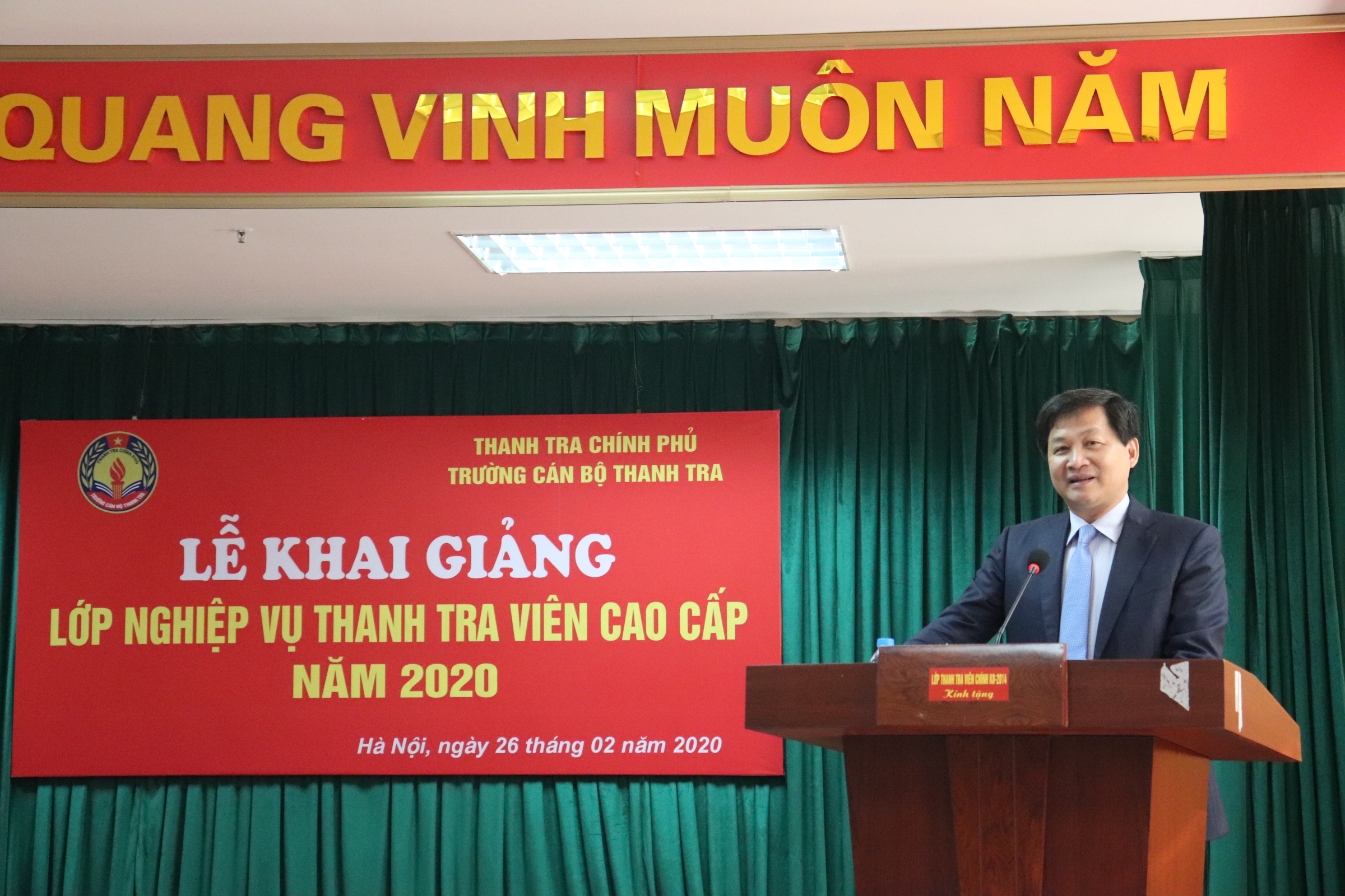 Tổng Thanh tra CP Lê Minh Khái phát biểu tại Lễ Khai giảng