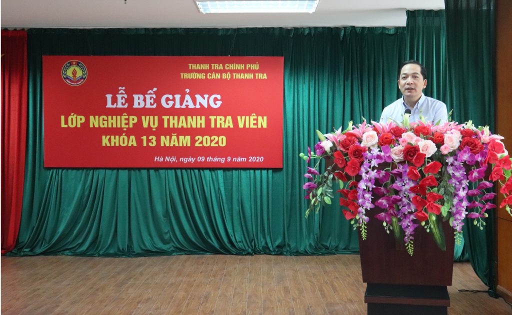 TS Nguyễn Huy Hoàng PHT trg CBTT phát biểu bế giảng khóa học