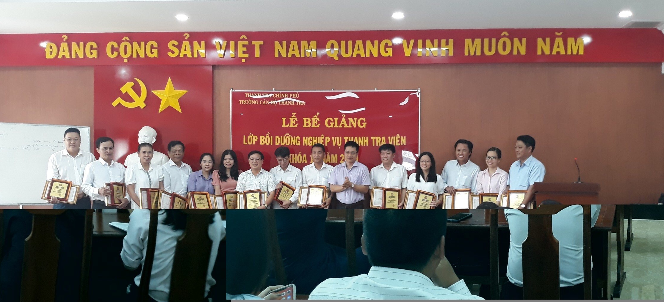 TS. Trịnh Văn Toàn Phó Hiệu trưởng Trg CBTT trao giấy khen và kỷ niệm chương cho học viên