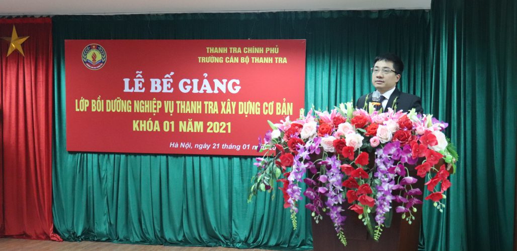 TS Trịnh Văn Toàn PHT Trường CBTT phát biểu bế giảng khóa học