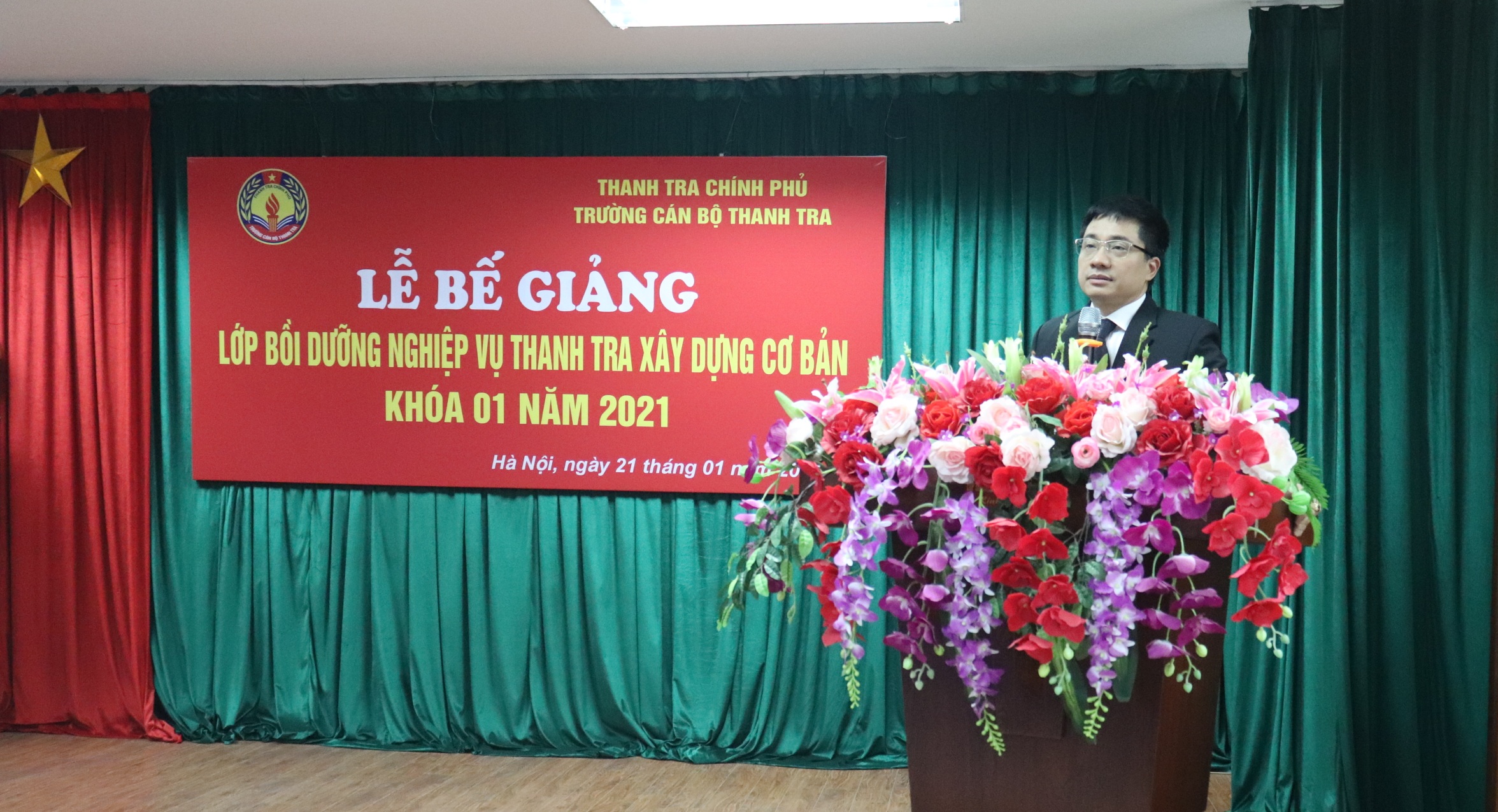 TS Trịnh Văn Toàn PHT Trường CBTT phát biểu bế giảng khóa học