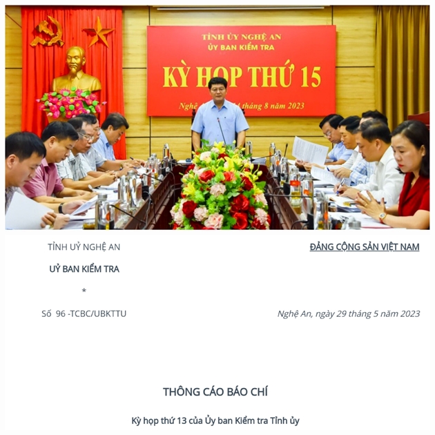 Nghệ An: Thi hành kỷ luật 21 tổ chức Đảng và 2.930 đảng viên vi phạm