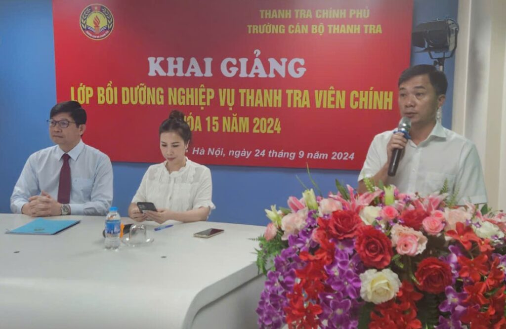 Khai giảng Lớp Bồi dưỡng nghiệp vụ Thanh tra viên chính Khóa 15 năm 2024 cho công chức ngành Thanh tra các tỉnh, thành phố khu vực Đông Nam Bộ