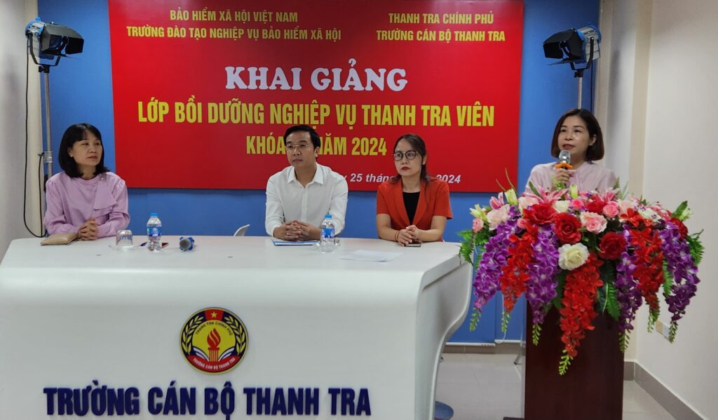 Khai giảng lớp Bồi dưỡng Nghiệp vụ Thanh tra viên Khóa 24 năm 2024 cho hơn 100 học viên là công chức ngành Bảo hiểm xã hội