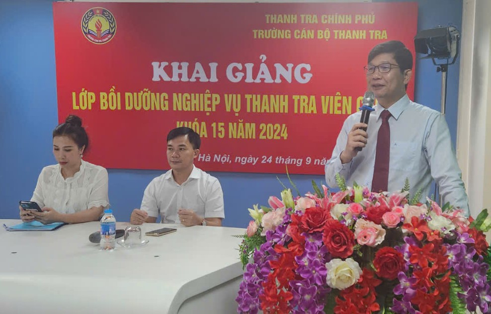 Khai giảng Lớp Bồi dưỡng nghiệp vụ Thanh tra viên chính Khóa 15 năm 2024 cho công chức ngành Thanh tra các tỉnh, thành phố khu vực Đông Nam Bộ