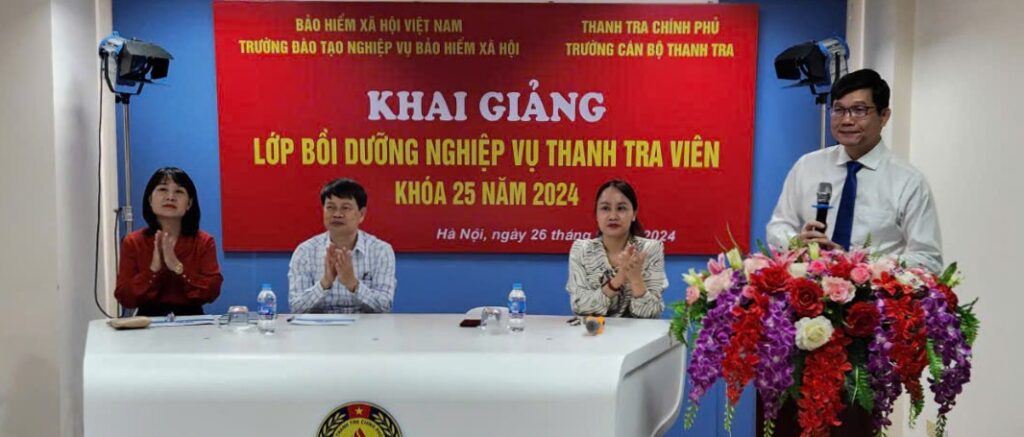 Khai giảng lớp Bồi dưỡng nghiệp vụ Thanh tra viên Khóa 25 năm 2024 cho công chức ngành Bảo hiểm xã hội