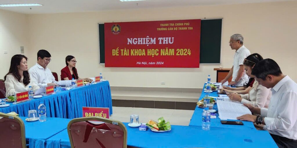 Nghiệm thu đề tài khoa học cấp khoa:” Giải pháp nâng cao chất lượng giảng dạy các chuyên đề kỹ năng trong chương trình bồi dưỡng nghiệp vụ thanh tra viên và thanh tra viên chính”