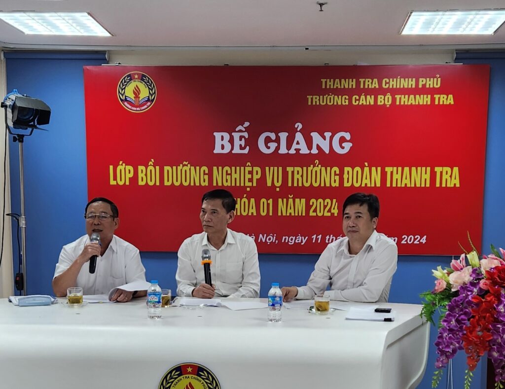 Trường Cán bộ Thanh tra tổ chức Lễ Bế giảng lớp Bồi dưỡng nghiệp vụ Trưởng đoàn Thanh tra Khóa 01 năm 2024.