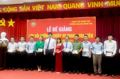 Trường Cán bộ Thanh tra tổ chức Lễ Bế giảng lớp Bồi dưỡng nghiệp vụ Thanh tra viên Khóa 22 năm 2024 tại Trung tâm Đào tạo, bồi dưỡng Nha Trang