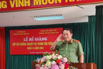 Bế giảng lớp Bồi dưỡng nghiệp vụ thanh tra viên chính Khóa 14 năm 2024