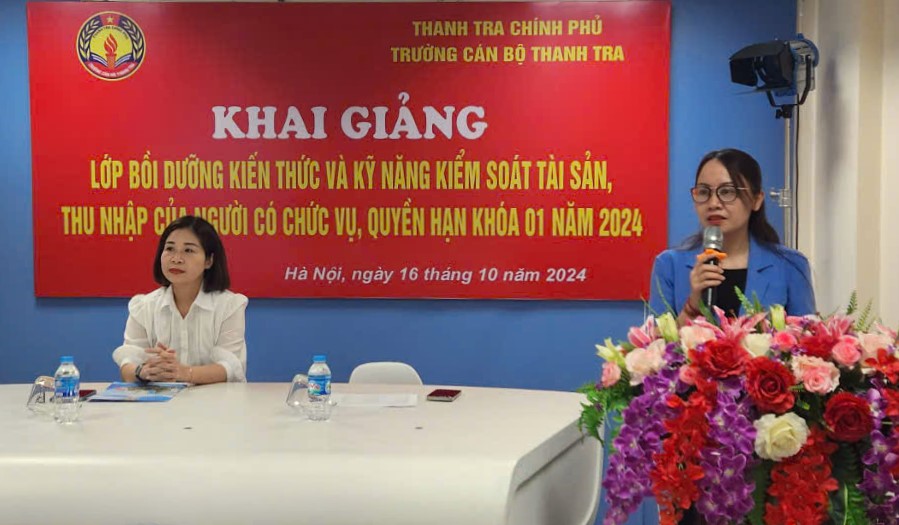 Khai giảng lớp Bồi dưỡng Kiến thức và kỹ năng kiểm soát tài sản, thu nhập của người có chức vụ, quyền hạn Khóa 01 năm 2024