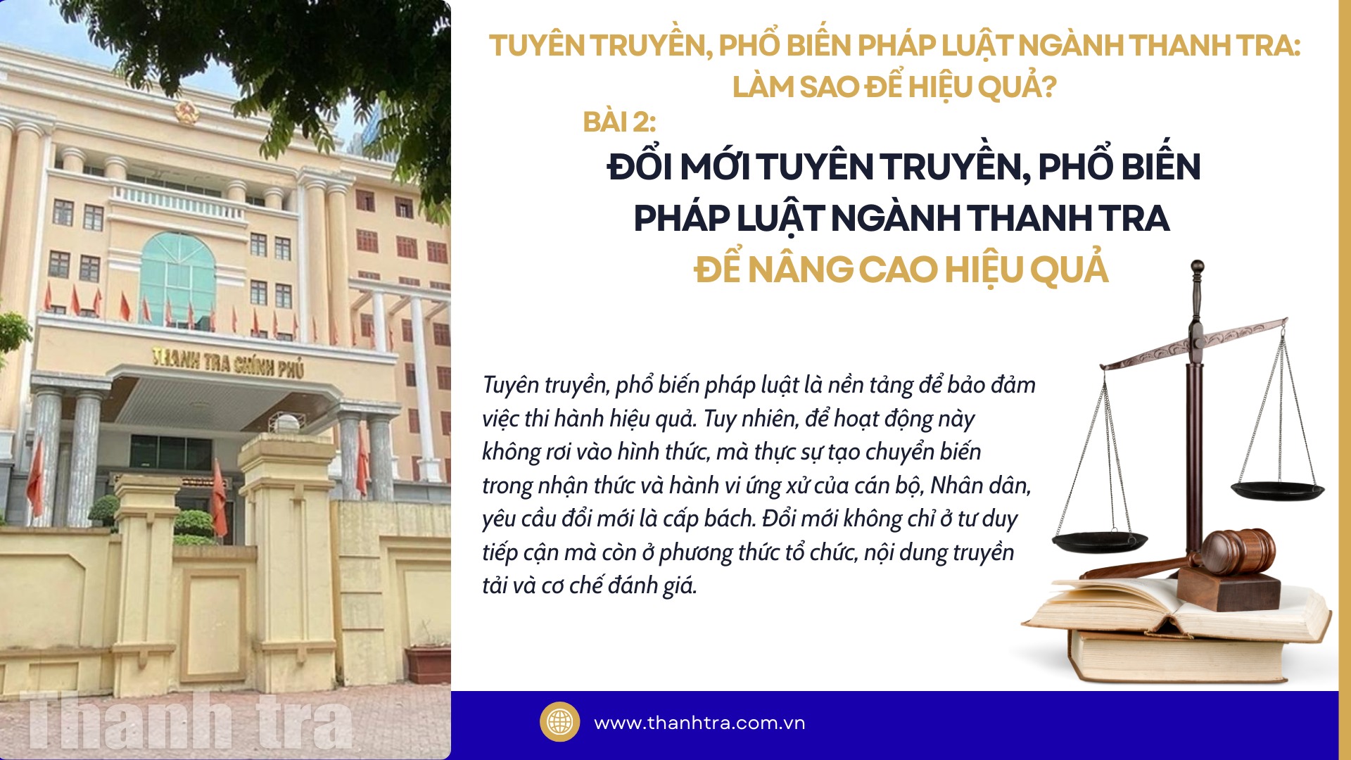 Bài 2: Đổi mới tuyên truyền, phổ biến pháp luật ngành Thanh tra để nâng cao hiệu quả