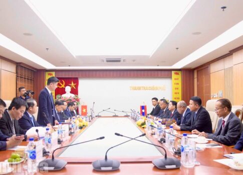 Phó Tổng Thanh tra Nguyễn Văn Cường tiếp xã giao Đoàn Đại biểu Thanh tra Nhà nước Lào