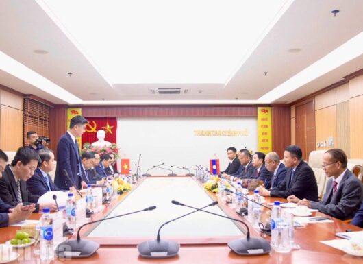 Phó Tổng Thanh tra Nguyễn Văn Cường tiếp xã giao Đoàn Đại biểu Thanh tra Nhà nước Lào